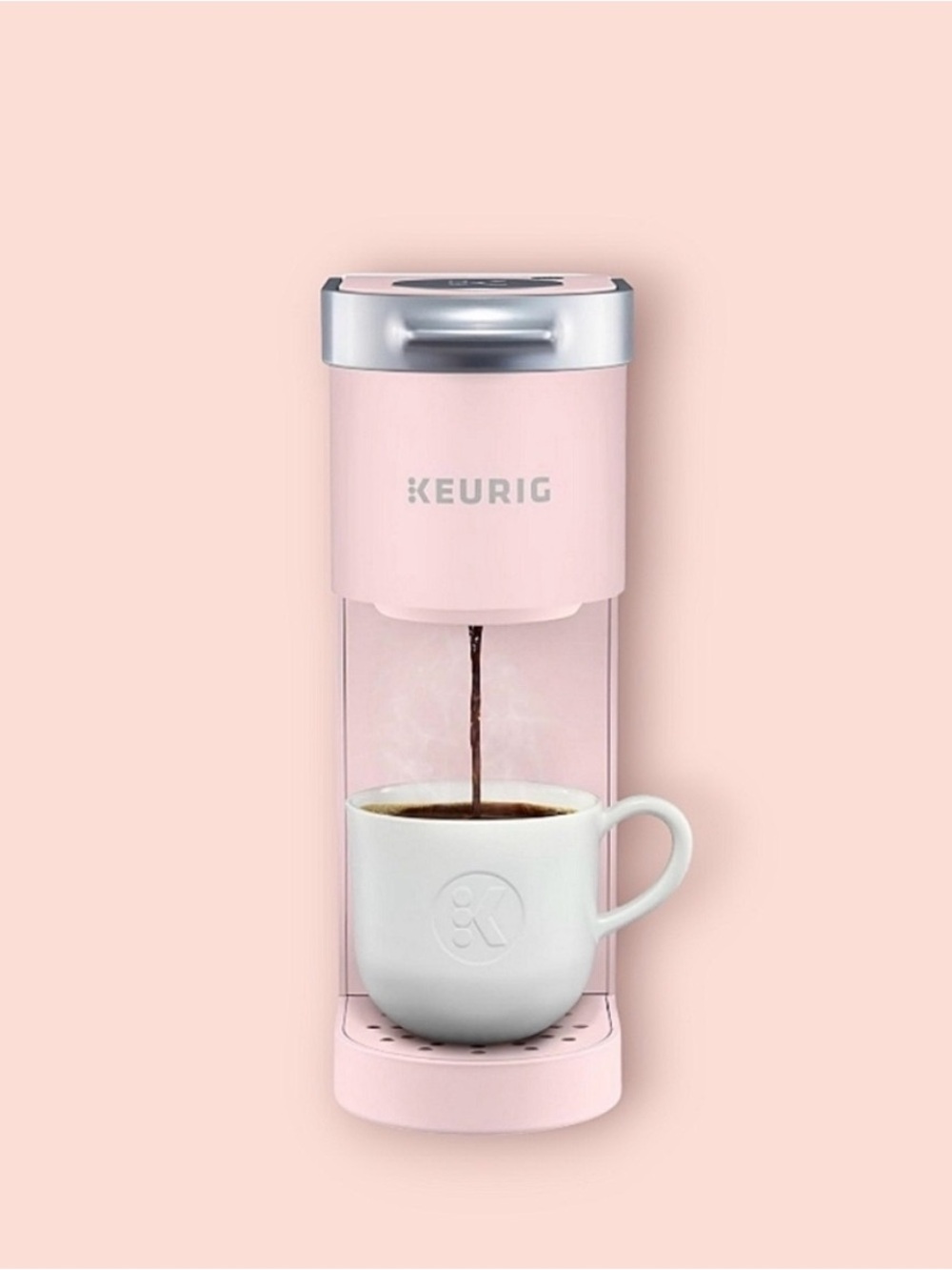 Keurig Mini Blush Pink Single Serve Coffee Maker with Reusable K-Cup. Baby pink